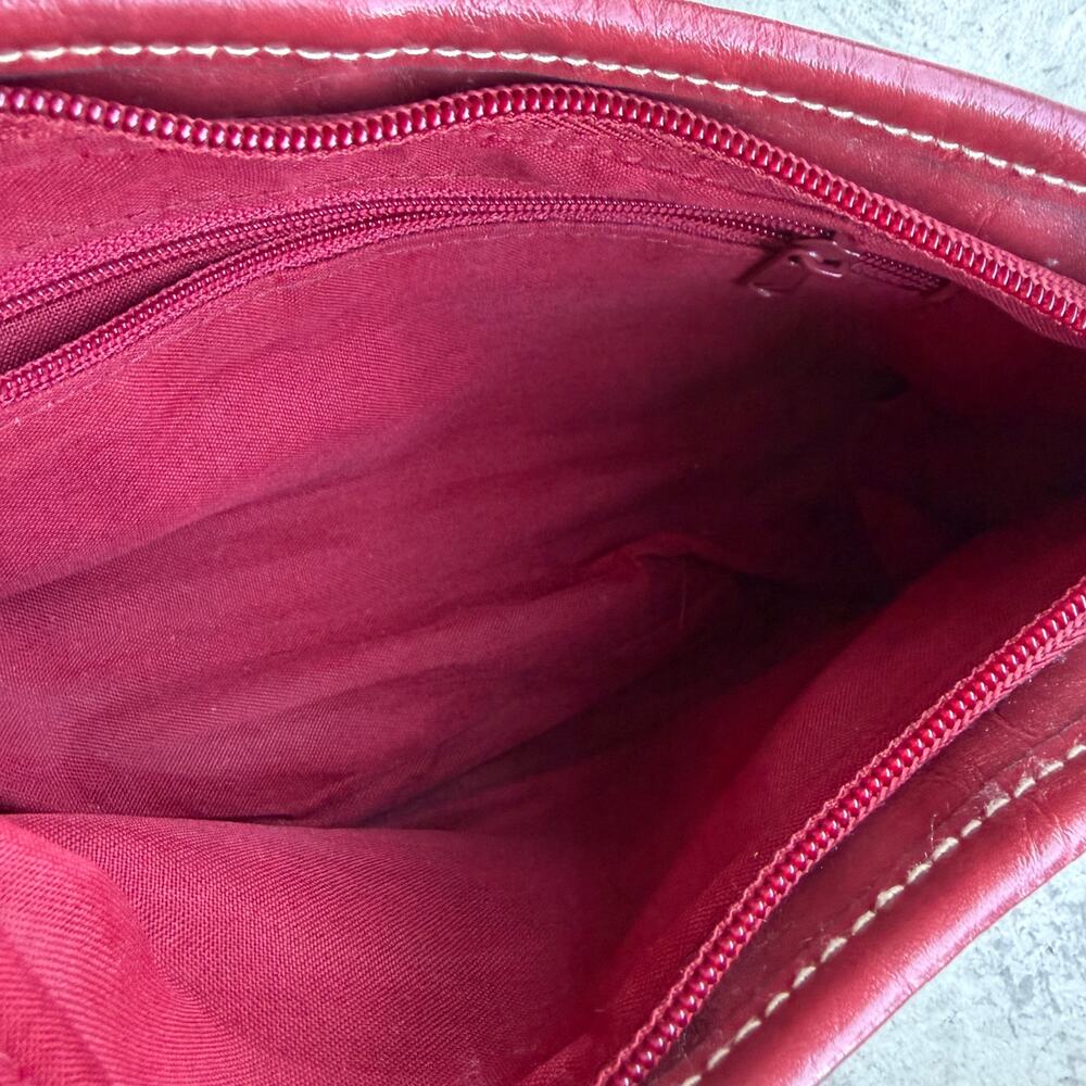 Vintage Y2K Red Monogram Mini Shoulder Bag Baguette Purse - Picture 8 of 8